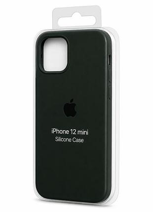 Силіконовий чохол з мікрофіброю та покриттям softtouch для iphone 12 mini зелений ( full № 63 )