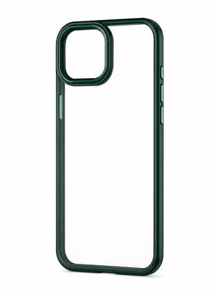 Протиударний чохол для iphone 12 | 12 pro з прозорого полікарбонату та силіконовими бортиками green