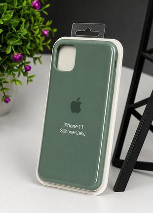 Люкс якість силіконовий чохол для iphone 11 ( pine green no6)