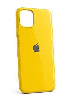 Силіконовий чохол для iphone xs max з глянсовим покриттям softtouch і закритим низом soft logo case no 4 жовтий