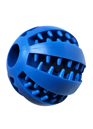 Интерактивная игрушка мячик для собак animall с отверстиями для корма 6 см, dark blue
