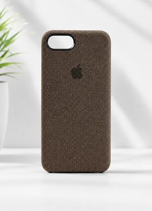 Тканинний плетений чохол woven fabric case для iphone 7 / 8 / se2020 (текстиль / меланж) коричневий