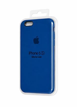 Силиконовый чехол silicone case с микрофиброй и открытым низом для iphone 6 / 6s ocean blue