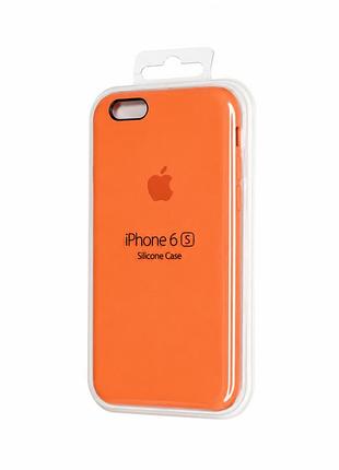 Силиконовый чехол silicone case с микрофиброй и открытым низом для iphone 6 / 6s orange
