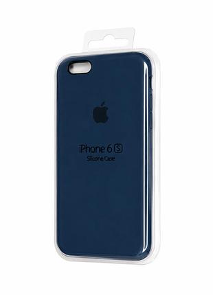 Силиконовый чехол silicone case с микрофиброй и открытым низом для iphone 6 / 6s cosmos blue