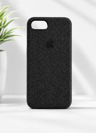 Тканинний плетений чохол woven fabric case для iphone 7 / 8 / se2020 (текстиль / меланж) чорний