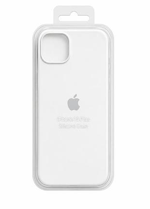 Силіконовий чохол з мікрофіброю та покриттям softtouch для iphone 15 plus white