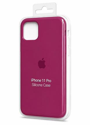 Силіконовий чохол з мікрофіброю та покриттям softtouch для iphone 11 pro рожевий ( full № 50 )