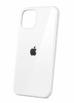 Скляний глянсовий чохол для iphone xs max із закритим низом білий ( no9)