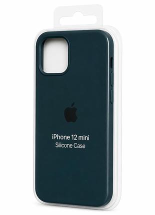 Силіконовий чохол з мікрофіброю та покриттям softtouch для iphone 12 mini зелений ( full № 49 )