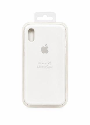 Силиконовый чехол с микрофиброй и покрытием softtouch для iphone x/xs white