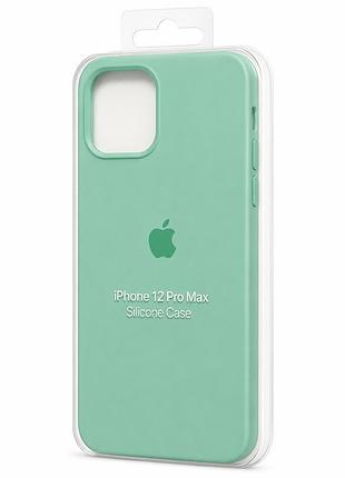 Силіконовий чохол з мікрофіброю та покриттям softtouch для iphone 12 pro max бірюзовий ( full № 46 )