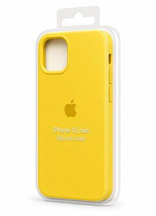 Силіконовий чохол з мікрофіброю та покриттям softtouch для iphone 12 mini жовтий ( full № 4 )