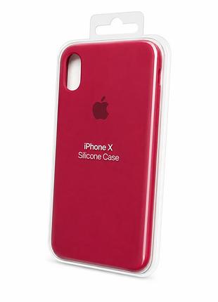 Люкс качество силиконовый чехол для iphone x | xs ( rose red )