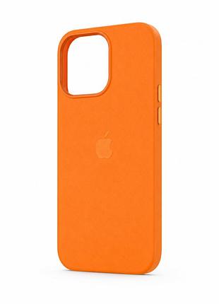 Якісний шкіряний чохол 1:1 original на iphone 14 pro max orange