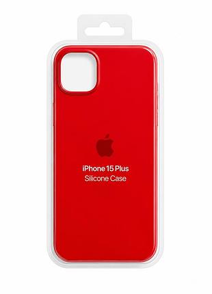 Силіконовий чохол з мікрофіброю та покриттям softtouch для iphone 15 plus red
