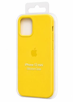 Силіконовий чохол з мікрофіброю та покриттям softtouch для iphone 12 mini жовтий ( full № 51 )