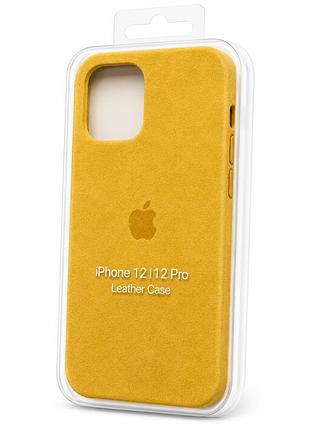 Чохол alcantara для iphone 12 / 12 pro yellow