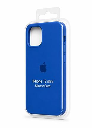 Силіконовий чохол з мікрофіброю та покриттям softtouch для iphone 12 mini блакитний ( full № 24 )