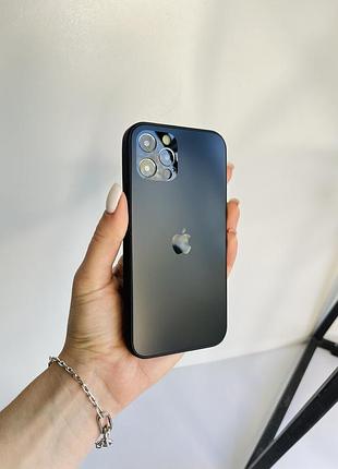 Чохол «matt glass case» 12 pro black (матове скло)