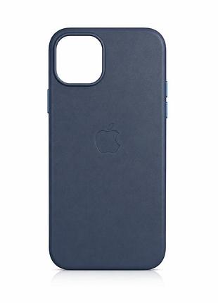 Якісний шкіряний чохол 1:1 original на iphone 15 plus pacific blue