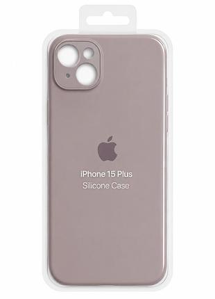 Силіконовий чохол з мікрофіброю та покриттям softtouch для iphone 15 plus lavender
