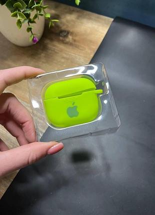 Чохол для навушників airpods 3 з карабіном і покриттям softtouch салатовий (high no58)