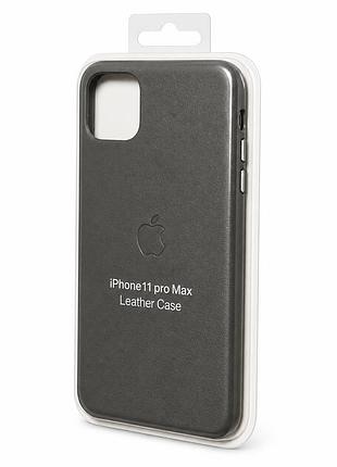 Якісний шкіряний чохол на iphone 11 pro max grey