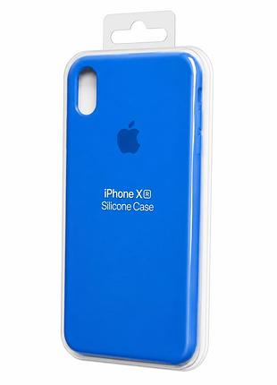 Силіконовий чохол з мікрофіброю та покриттям softtouch для iphone xr блакитний ( full № 56 )
