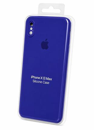 Силіконовий чохол із закритою камерою та квадратними бортиками на iphone xs max фіолетовий ( square full