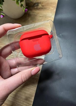 Чохол для навушників airpods 3 з карабіном і покриттям softtouch червоний (high no4)