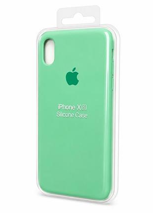 Люкс качество силиконовый чехол для iphone x | xs бирюзовый ( spermint №13 )