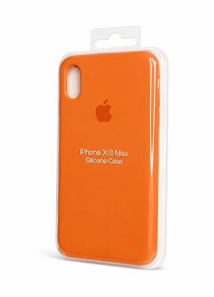 Силіконовий чохол з мікрофіброю та покриттям softtouch для iphone xs max помаранчевий ( full № 2 )