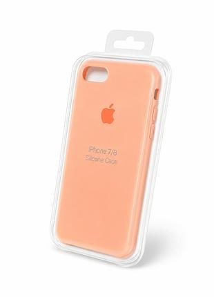 Силіконовий чохол silicone case з мікрофіброю та відкритим низом для iphone 7 / 8 / se2020 peach