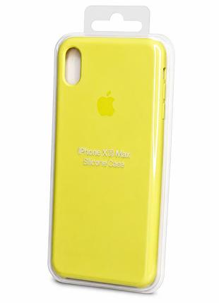 Силіконовий чохол з мікрофіброю та покриттям softtouch для iphone xs max жовтий ( full № 32 )