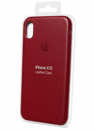 Якісний шкіряний чохол на iphone xr red