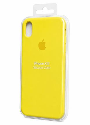 Силіконовий чохол з мікрофіброю та покриттям softtouch для iphone xr жовтий ( full № 51 )