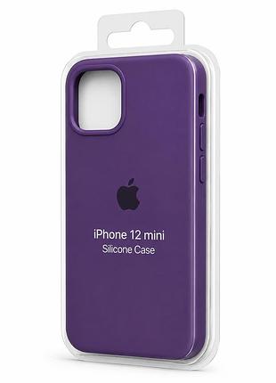 Силіконовий чохол з мікрофіброю та покриттям softtouch для iphone 12 mini фіолетовий ( full № 37 )