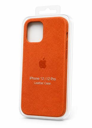 Чехол alcantara для iphone 12/12 pro orange