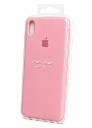 Силіконовий чохол з мікрофіброю та покриттям softtouch для iphone xs max рожевий ( full № 6)