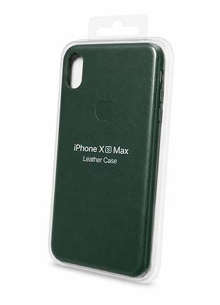 Якісний шкіряний чохол на iphone xs max green