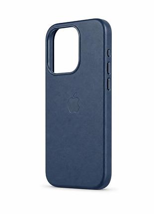 Якісний шкіряний чохол 1:1 original на iphone 15 pro pacific blue