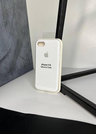 Силіконовий чохол silicone case з мікрофіброю та закритим низом для iphone 7 / 8 / se2020 white