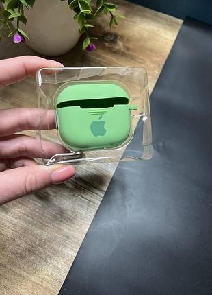 Чехол для наушников airpods 3 с карабином и покрытием softtouch зелёный ( high №1 )