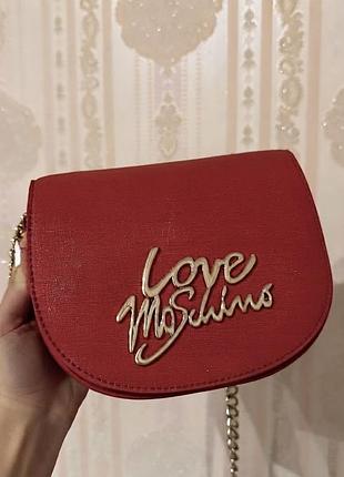 Жіноча сумка love moschino червона - оригінал