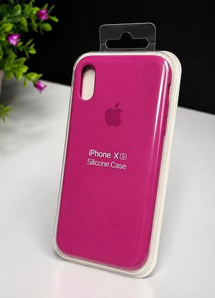 Люкс качество силиконовый чехол для iphone x | xs розовый ( dragon fruit №17 )