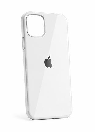 Силиконовый чехол для iphone 11 с глянцевым покрытием softtouch и закрытым низом soft logo case № 9 белый