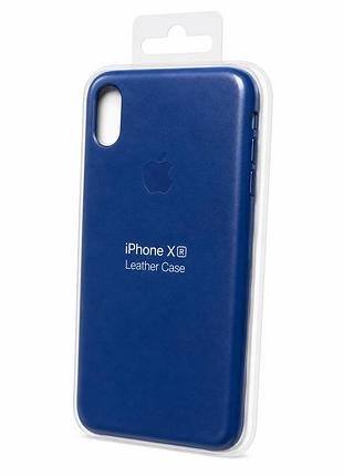 Якісний шкіряний чохол на iphone xr blue