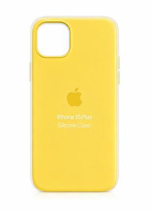 Силіконовий чохол з мікрофіброю та покриттям softtouch для iphone 15 plus yellow