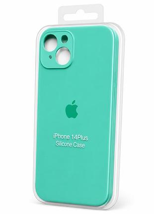 Силіконовий чохол з мікрофіброю та покриттям softtouch для iphone 14 plus бірюзовий ( full camera № 46 )